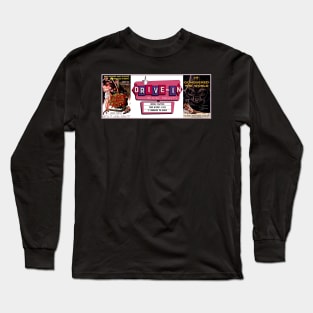 Drive-In Double Feature - Fiend Without a Face & Giant Cucumber Long Sleeve T-Shirt